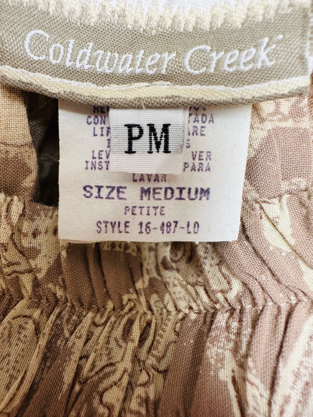 Vintage Coldwater Creek Rayon Skirt Petite Tribal Boho Aztec Pattern Made in USA - Picture 10 of 11